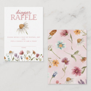 Carte D'accompagnement Fleur sauvage Baby shower Déchets Raffle