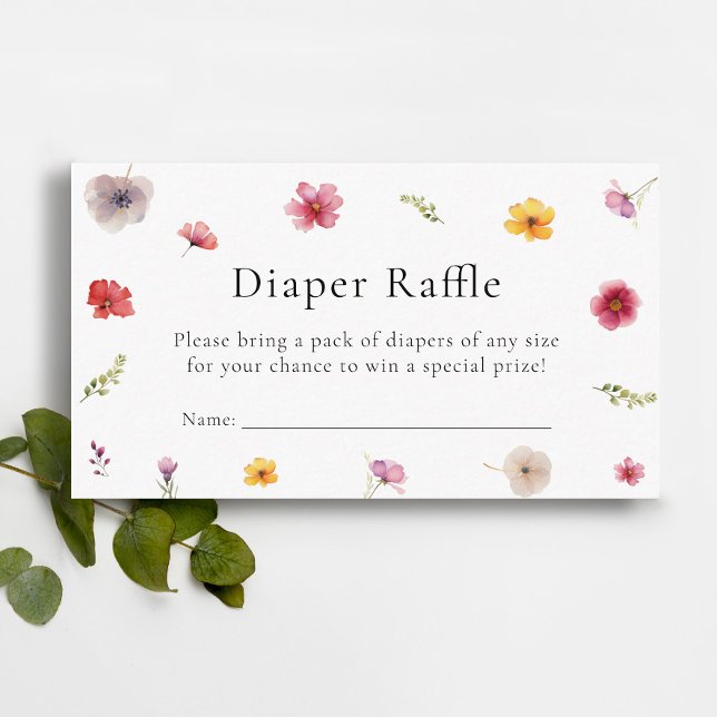 Carte D'accompagnement Fleur sauvage Baby shower Déchets Raffle (Créateur téléchargé)
