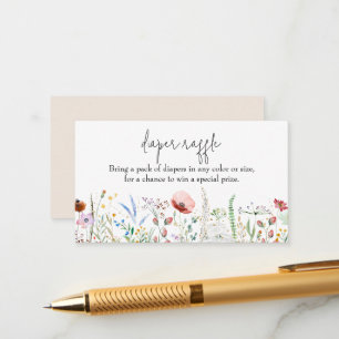 Carte D'accompagnement Fleur sauvage Baby shower Déchets Raffle
