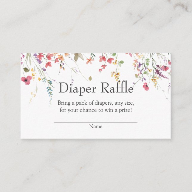 Carte D'accompagnement Fleur sauvage Baby shower rabat insertion (Devant)