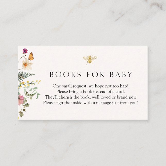 Carte D'accompagnement Fleur sauvage Bee Books for Baby insert card (Devant)