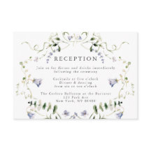 Fleur sauvage Bleu Aquarelle Réception de mariage