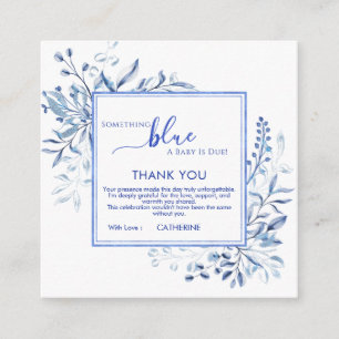 Carte D'accompagnement Fleur Sauvage Bleue Quelque Chose de Bleu Merci