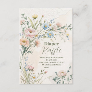 Carte D'accompagnement Fleur sauvage Boho Diapper Raffle