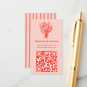 Carte D'accompagnement Fleur sauvage Bouquet Rustique Whimsical QR Code B