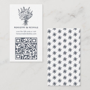 Carte D'accompagnement Fleur sauvage Bouquet Rustique Whimsical QR Code B