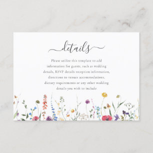 Carte D'accompagnement Fleur sauvage coloré Printemps Printemps Été Détai