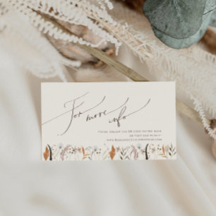 Carte D'accompagnement Fleur sauvage d'automne Boho Site Mariage beige