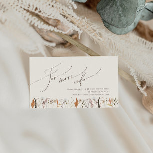 Carte D'accompagnement Fleur sauvage d'automne Boho   Site Mariage beige
