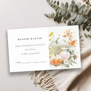 Carte D'accompagnement Fleur sauvage d'automne Citrouille  Baby shower de