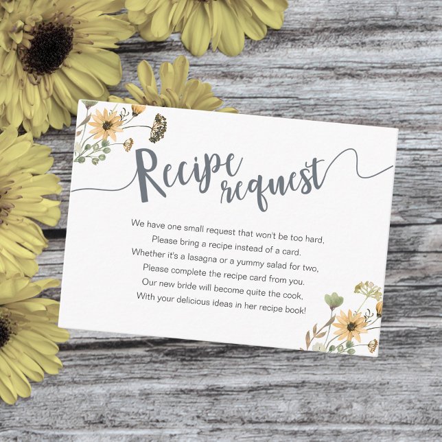 Carte D'accompagnement Fleur sauvage d'automne Mason Jar Demande de recet (Créateur téléchargé)