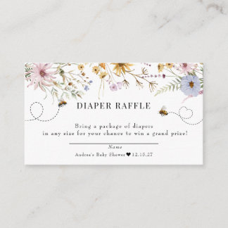 Carte D'accompagnement Fleur sauvage de printemps | Baby shower d'abeille