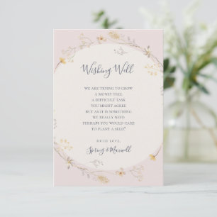 Carte D'accompagnement Fleur sauvage de printemps Blush Mariage