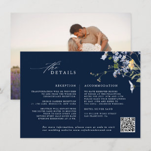 Carte D'accompagnement Fleur sauvage de printemps de la marine Meadow Gar