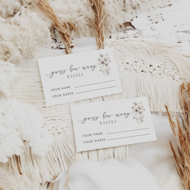 Carte D'accompagnement Fleur sauvage Devine combien de baisers jeu nuptia (Créateur téléchargé)