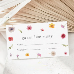 Carte D'accompagnement Fleur sauvage Devine Combien De Jeu
