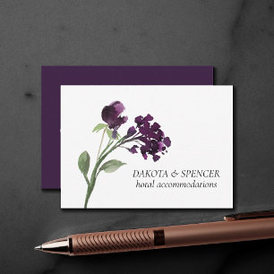 Carte D'accompagnement Fleur sauvage Fleurs de Bohême violet profond Dé