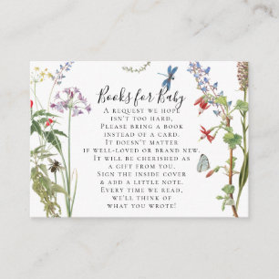 Carte D'accompagnement Fleur sauvage Floral Bee Aquarelle Books Baby show