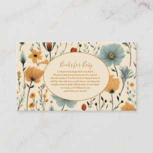 Carte D'accompagnement Fleur sauvage Floral Frame Baby Showe Livres pour 