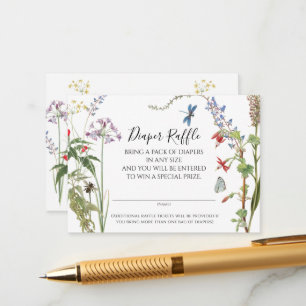 Carte D'accompagnement Fleur sauvage Floral n Bee Watercolor Déchets