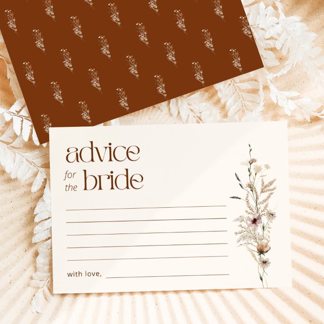 Carte D'accompagnement Fleur sauvage Garden Blooms Conseils pour la marié (Créateur téléchargé)