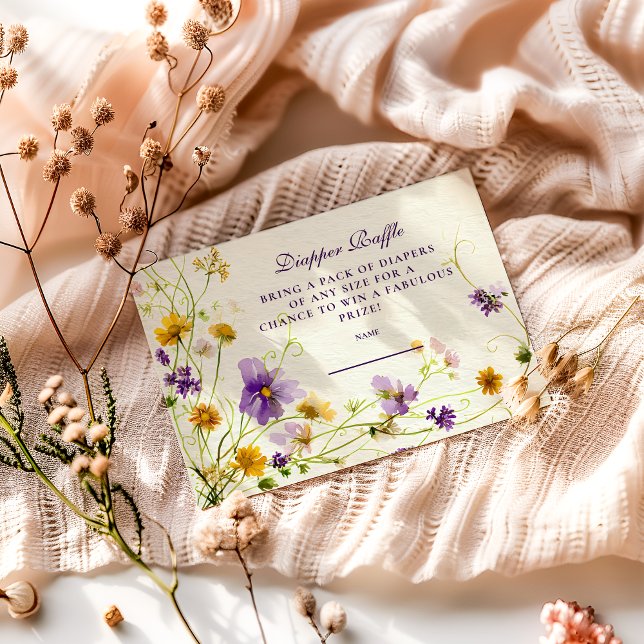 Carte D'accompagnement Fleur sauvage Garden Diapper Raffle (Créateur téléchargé)
