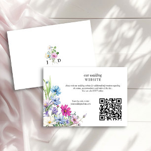 Carte D'accompagnement Fleur sauvage Garden Floral Mariage Site Web QR Co