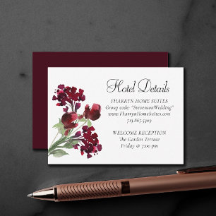 Carte D'accompagnement Fleur sauvage Hébergements Crimson Red Bohemian