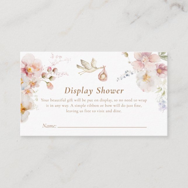 Carte D'accompagnement Fleur sauvage Jardin Baby shower douche (Devant)