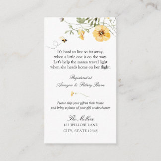 Carte D'accompagnement Fleur sauvage jaune douce comme un cadeau d'expédi