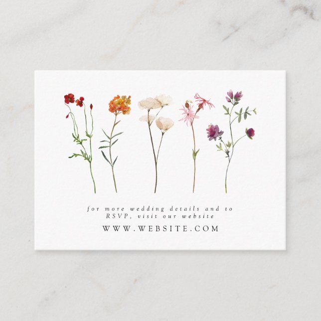 Carte D'accompagnement Fleur sauvage Lesbian Pride Floral Mariage Website (Devant)