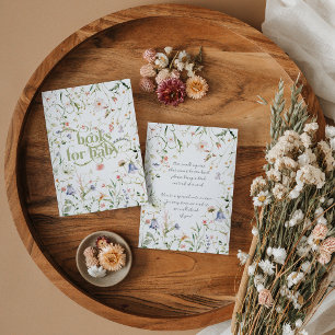 Carte D'accompagnement Fleur sauvage Moderne Neutre Baby shower Livre