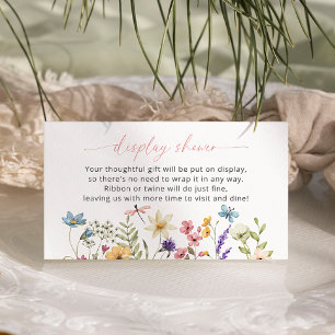 Carte D'accompagnement Fleur sauvage Papillon Baby shower écran douche