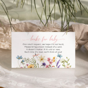 Carte D'accompagnement Fleur sauvage Papillon Baby shower Livres pour béb