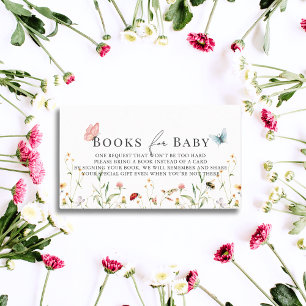 Carte D'accompagnement Fleur sauvage Papillon Bee Baby shower Demande de