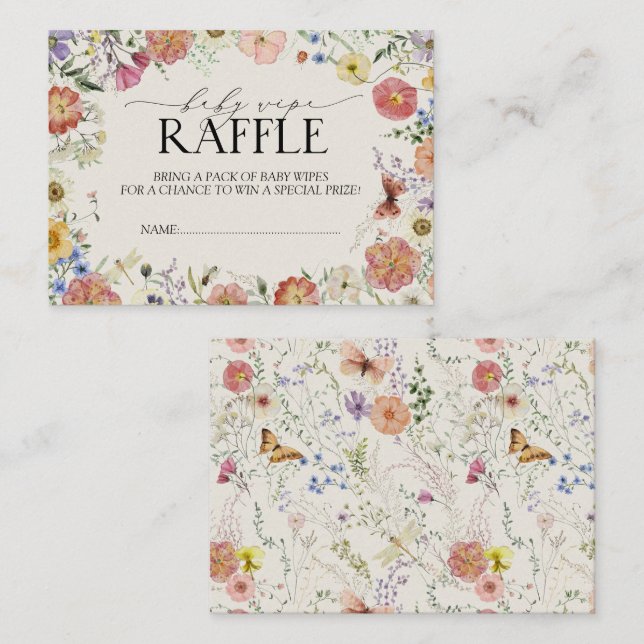 Carte D'accompagnement Fleur sauvage Pressé Balayage Bébé Raffle (Devant / Derrière)