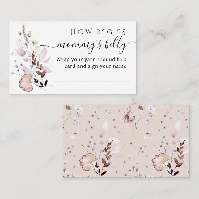 Carte D'accompagnement Fleur sauvage Quelle est la taille du jeu du ventr (Devant / Derrière)