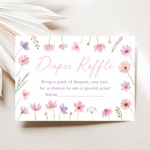 Carte D'accompagnement Fleur sauvage rose violet Baby shower Déchets Raff