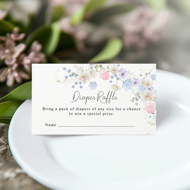 Carte D'accompagnement Fleur sauvage rose violet Baby shower Déchets Raff (Créateur téléchargé)