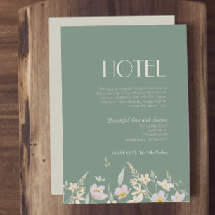 Carte D'accompagnement Fleur sauvage Sage Deco Mariage Hotel
