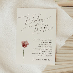 Carte D'accompagnement Fleur sauvage simple   Mariage beige bien vouloir