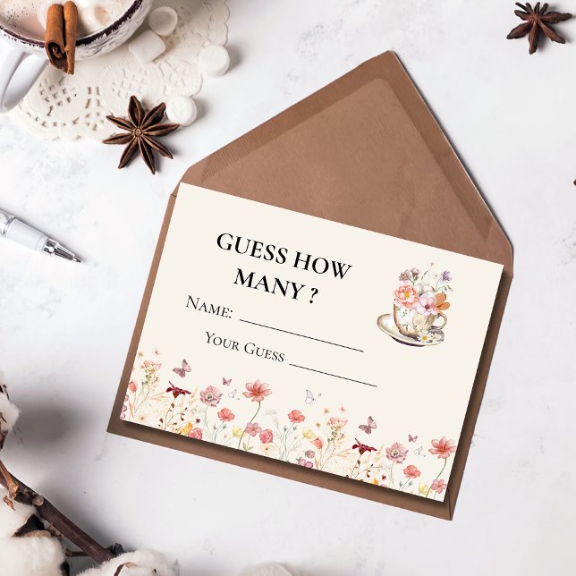 Carte D'accompagnement Fleur sauvage un bébé brasse Devinez Combien de je (Créateur téléchargé)