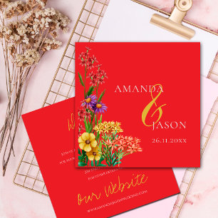 Carte D'accompagnement Fleur sauvage violet orange Floral Détails du Mari