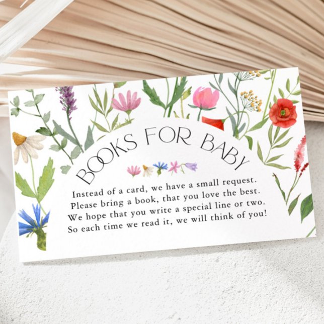 Carte D'accompagnement Fleur sauvage White Neutral Livres pour Baby showe (Créateur téléchargé)