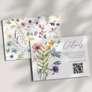 Carte D'accompagnement Fleur sauvage Wild Flower QR Code Détails du Maria