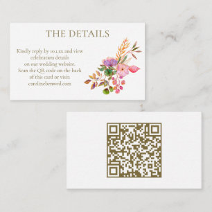 Carte D'accompagnement Fleurs aquarelles douces Élégant RSVP de mariage Q
