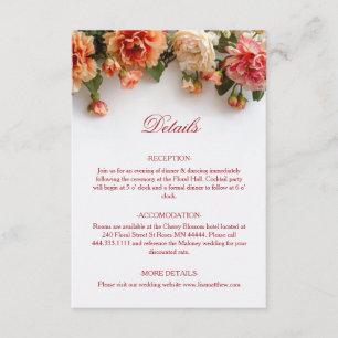 Carte D'accompagnement Fleurs aux couleurs chaudes réalistes 3D