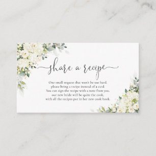 Carte D'accompagnement Fleurs Blanches Élégantes Mariage : Partagez une R