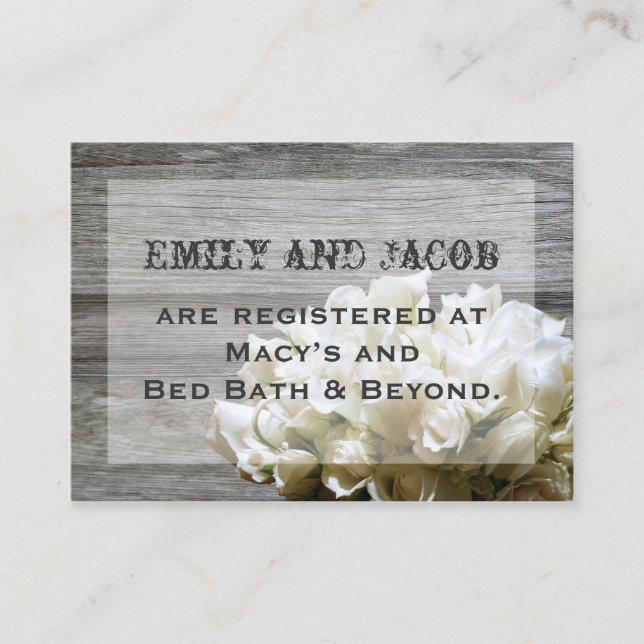 Carte D'accompagnement Fleurs blanches rustiques Registre Insérer des car (Devant)