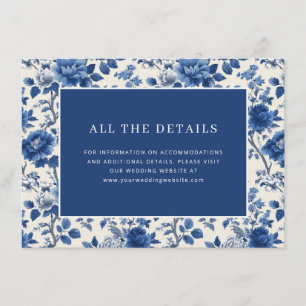 Carte D'accompagnement Fleurs bleues élégantes